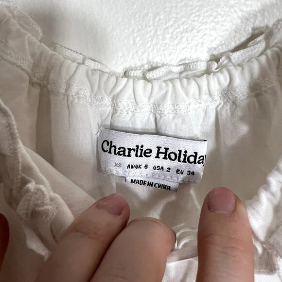 Charlie Holiday Senorita White Cotton Maxi Dress LAST CALL - Picture 5 of 12